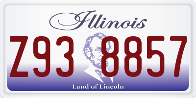 IL license plate Z938857