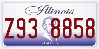 IL license plate Z938858
