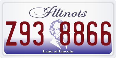 IL license plate Z938866