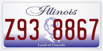 IL license plate Z938867