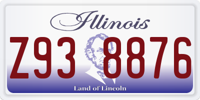 IL license plate Z938876