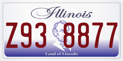 IL license plate Z938877