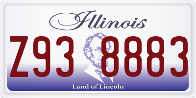 IL license plate Z938883