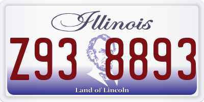 IL license plate Z938893