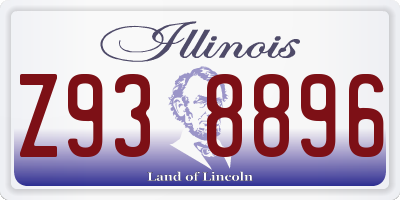 IL license plate Z938896