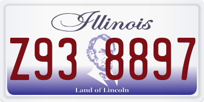 IL license plate Z938897