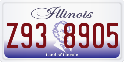 IL license plate Z938905