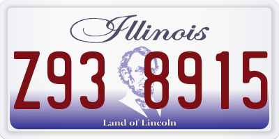 IL license plate Z938915