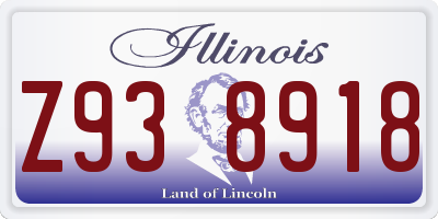 IL license plate Z938918
