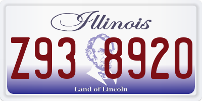 IL license plate Z938920