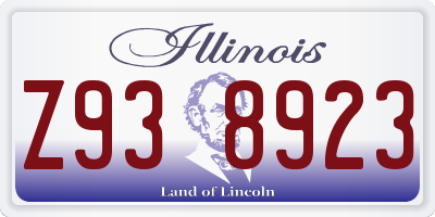 IL license plate Z938923