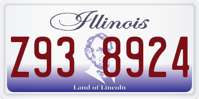IL license plate Z938924