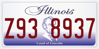 IL license plate Z938937