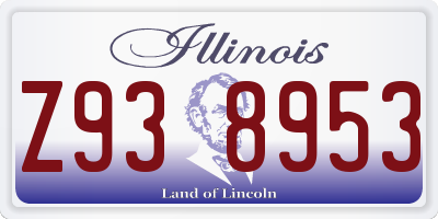 IL license plate Z938953