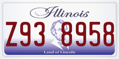 IL license plate Z938958