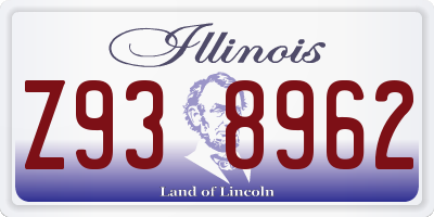 IL license plate Z938962