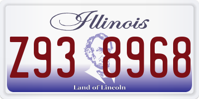 IL license plate Z938968