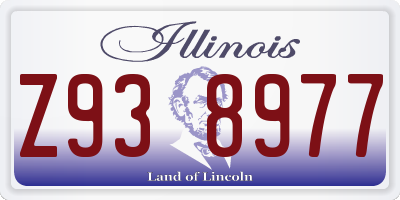 IL license plate Z938977