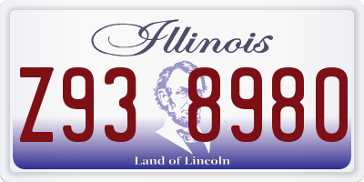 IL license plate Z938980