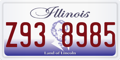 IL license plate Z938985
