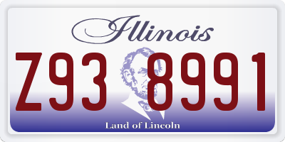 IL license plate Z938991