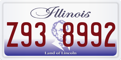 IL license plate Z938992