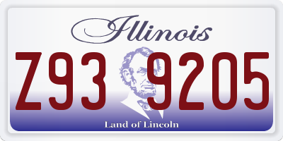 IL license plate Z939205