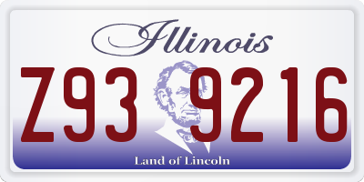 IL license plate Z939216