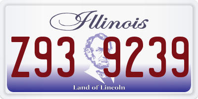 IL license plate Z939239