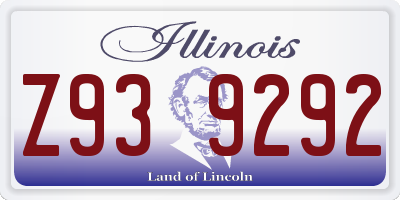 IL license plate Z939292
