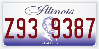 IL license plate Z939387