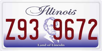 IL license plate Z939672