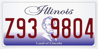 IL license plate Z939804