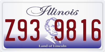 IL license plate Z939816