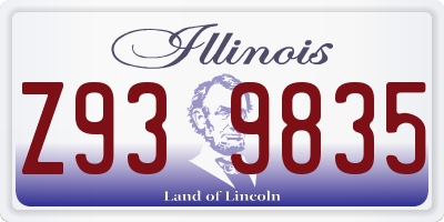 IL license plate Z939835