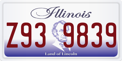 IL license plate Z939839