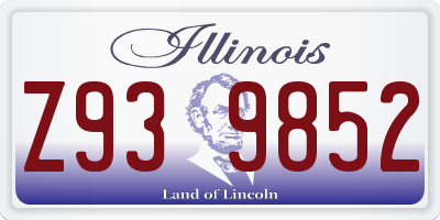 IL license plate Z939852