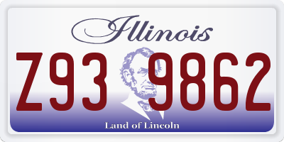 IL license plate Z939862