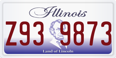 IL license plate Z939873