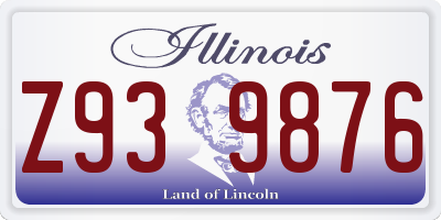 IL license plate Z939876