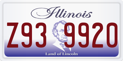 IL license plate Z939920