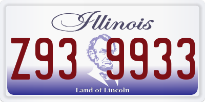 IL license plate Z939933
