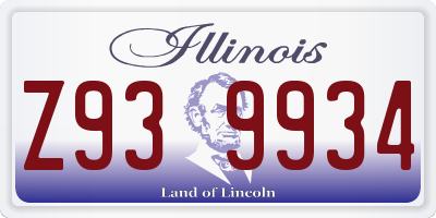 IL license plate Z939934