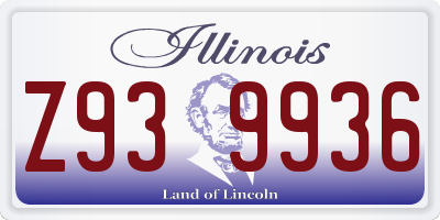 IL license plate Z939936