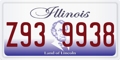 IL license plate Z939938