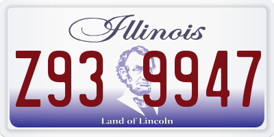 IL license plate Z939947