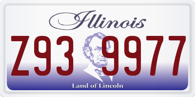IL license plate Z939977