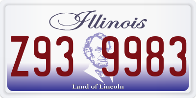 IL license plate Z939983
