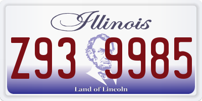 IL license plate Z939985