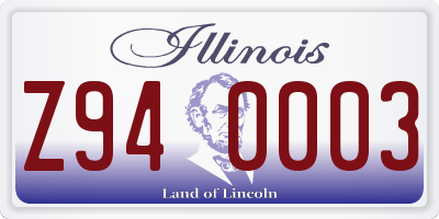 IL license plate Z940003
